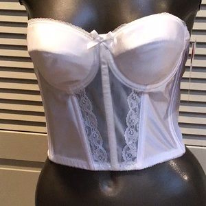 White strapless corset bra